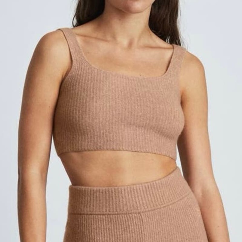 Nwt Everlane The Cozy Tank Yak Wool Blend Cropped Camel - Medium
